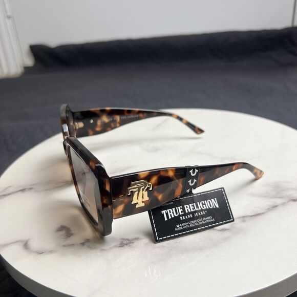 NWT True Religion Oversized Square Sunglasses Tortoise  display picture 1